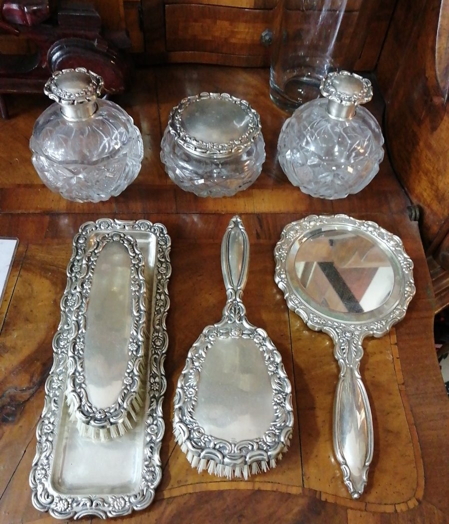 Conjunto tocador plata