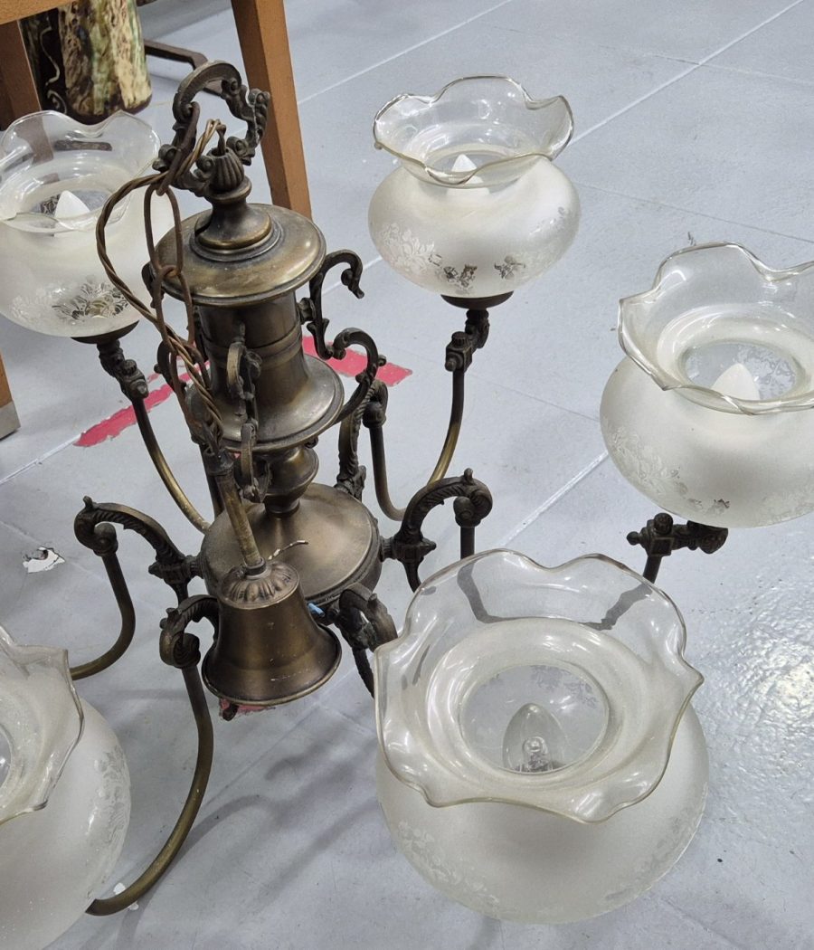 Lámpara techo 6 tulipas