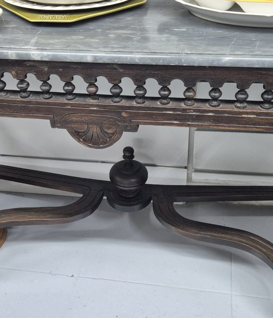 Consola madera y mármol