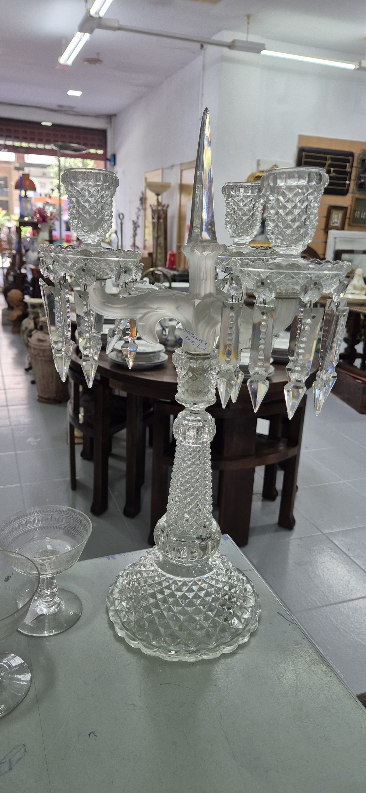 Dos candelabros cristal